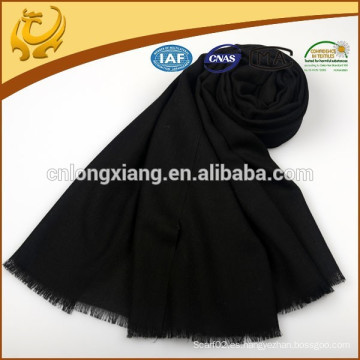Lana cepillada lana negra bufanda